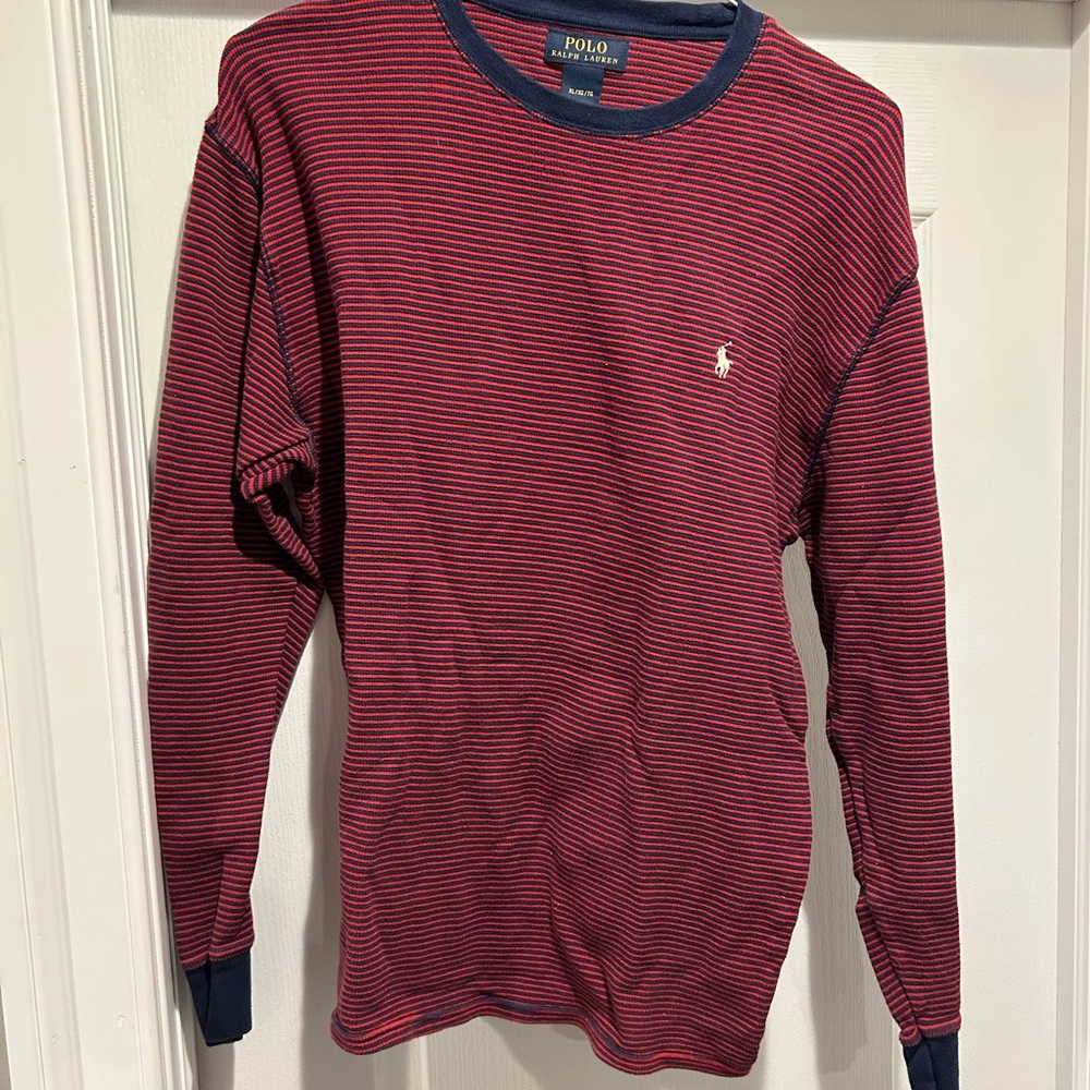 Polo by Ralph Lauren Navy and Red Striped Shirt